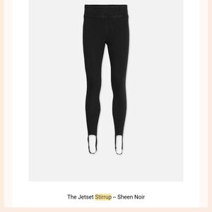 Frame Denim Jetset Stirrup Leggings in Sheen Noir